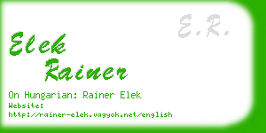 elek rainer business card